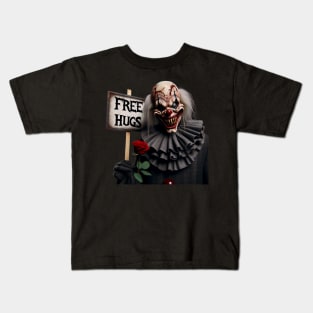 Free Hugs Scary Clown Valentine Halloween Horror Kids T-Shirt